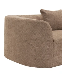 Streamdale Furniture 116" Modern Curved Sectional Sofa with Chaise Lounge, Pearl Upholstery, 2-Piece Set