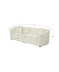 Streamdale Furniture Streamdale 87" Curved Contemporary Beige Sofa: Plush, Streamlined, Durable - Stylish Living