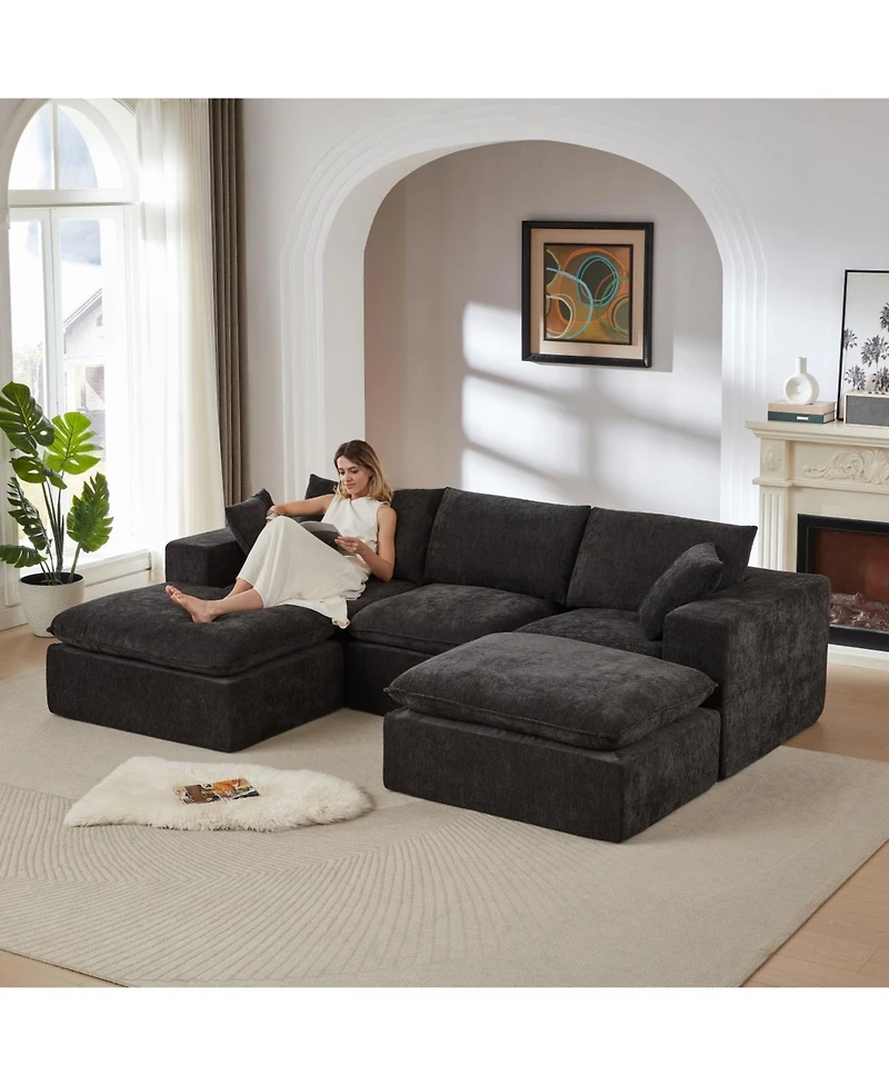 Streamdale Furniture Streamdale Modern Chenille Cloud Sofa - Freely Combinable, Comfortable Living Room Furniture