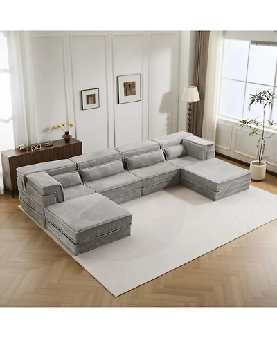 Streamdale Furniture Compression Sofa, Convertible Floor Sofa Bed