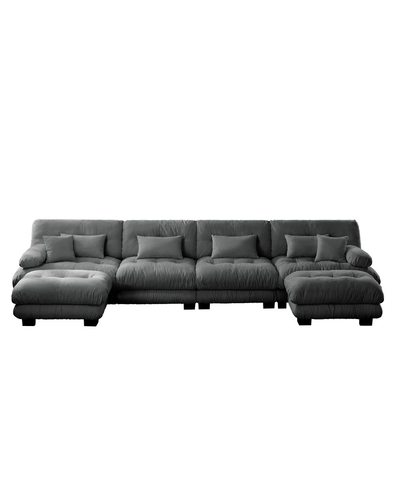 Streamdale Furniture Free Combination Modular Sectional Sofa, U Shaped Couch, 4-Seater Comfy Cloud Couch