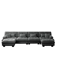 Streamdale Furniture Free Combination Modular Sectional Sofa, U Shaped Couch, 4-Seater Comfy Cloud Couch