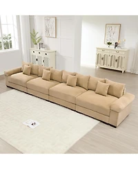 Streamdale Furniture Oversized Cloud Modular Sectional Couch, Premium Corduroy 3-Seater, Camel