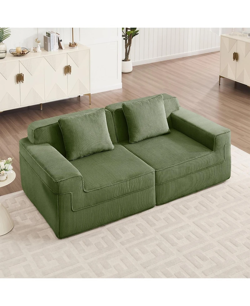 Streamdale Furniture Modular 2 Seat Loveseat Boneless Sofa, Cloud Sectional Couch with Deep Seat