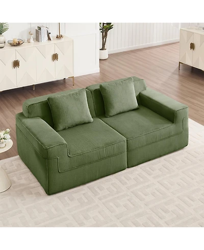 Streamdale Furniture Modular 2 Seat Loveseat Boneless Sofa, Cloud Sectional Couch with Deep Seat