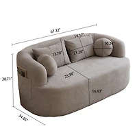 Streamdale Sofa-in-a-Box Memory Foam 2-Seater Couch, Gray