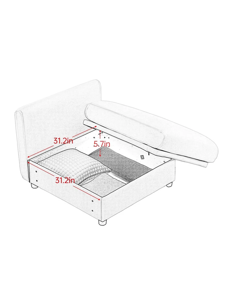 Streamdale Furniture Modular Sectional Sofa with Storage, Extra Large U Shaped Couch, Blue