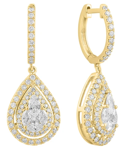 Effy Collection Diamond Drop Earrings (1-1/8 ct. t.w.) in 14k Yellow Gold
