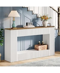 Tribesigns Modern Console Table, 55-Inch Wood Entryway Table with Storage, White
