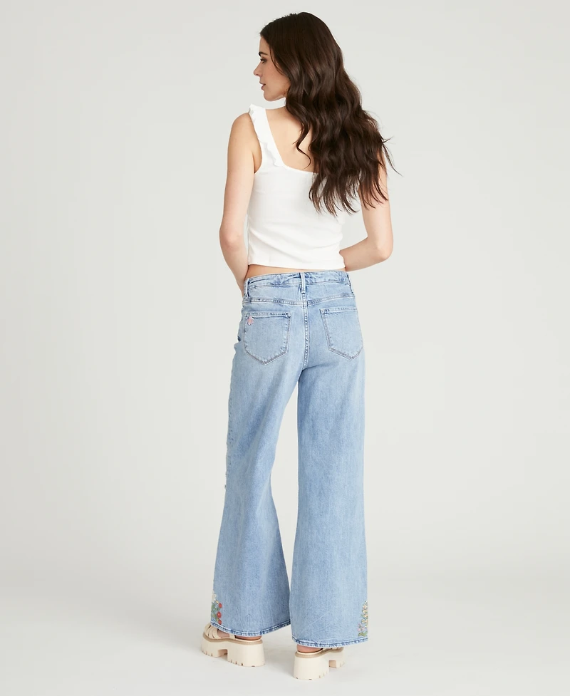 Driftwood Women's Marlena Floral Field Embroidered Jeans