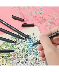 Htutwoo 24 Pcs Colouring Pens, Fineliner Pens for Painting, Sketching, Doodling, Drafting and Art Projects