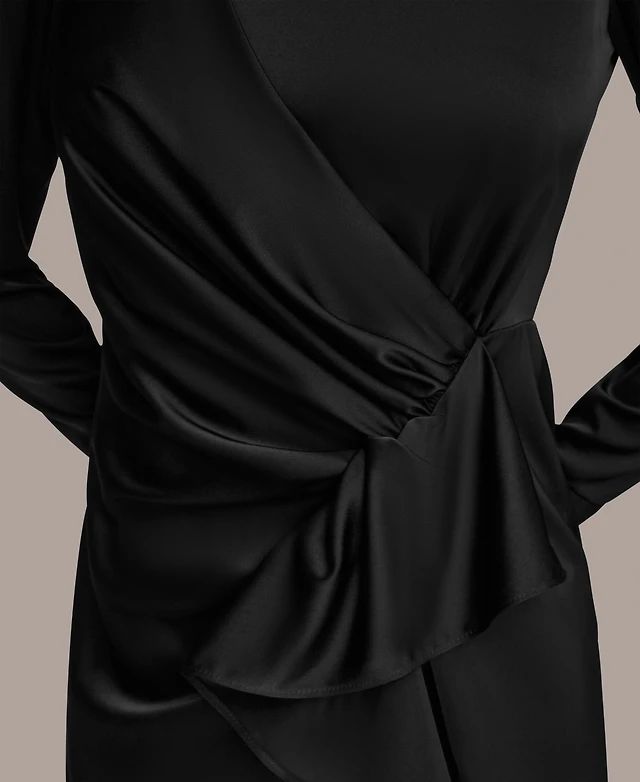 donna karan new york women's ruched midi dress Donna Karan New York Women's Ruched Strapless Gown