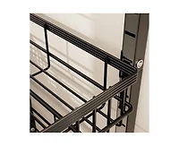 Mega casa 4-Tier Kitchen Snack Cart with Wheels – Versatile Rolling Storage Cart for Kitchen, Pantry, Utility Rooms, Adjustable Metal Wire Fruit & Veg