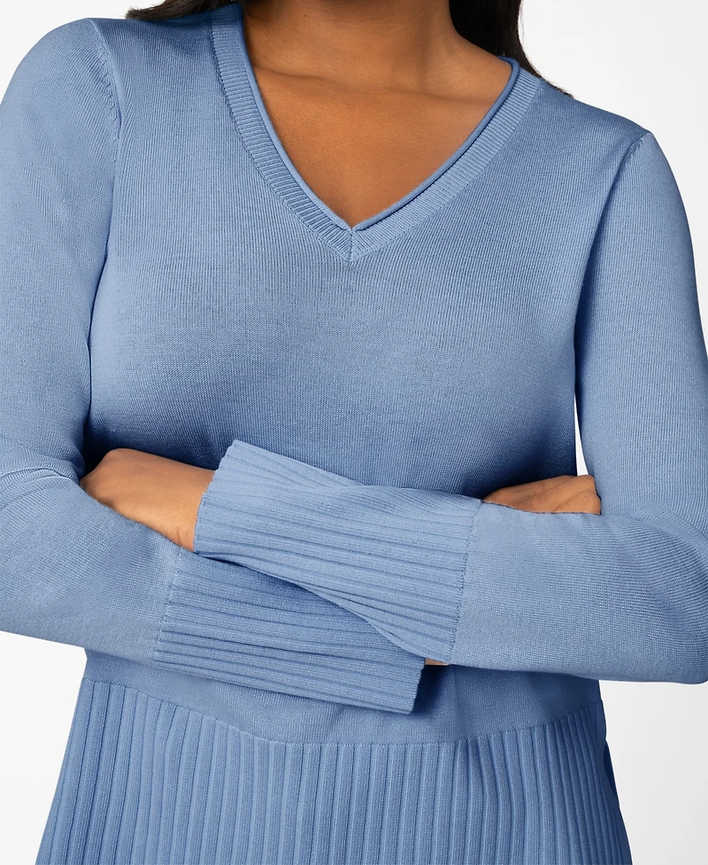 Melissa Paige Women's V-Neck Wide-Hem Wide-Cuff Sweater