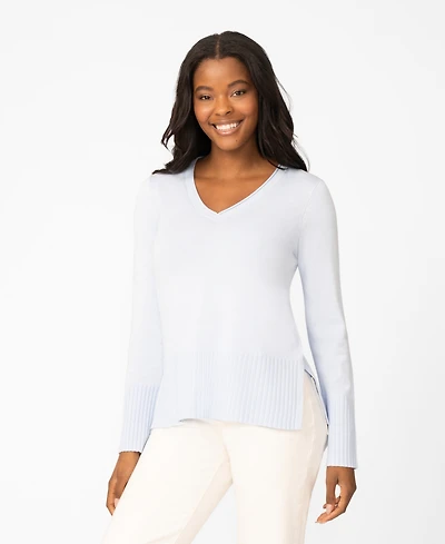 Melissa Paige Women's V-Neck Wide-Hem Wide-Cuff Sweater