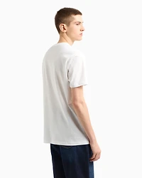 A|X Armani Exchange Men's Short Sleeve Crewneck Palm Tree Logo Graphic T-Shirt