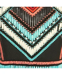 Pre-Owned Balmain Women's Black Beaded Canvas Mini Dress