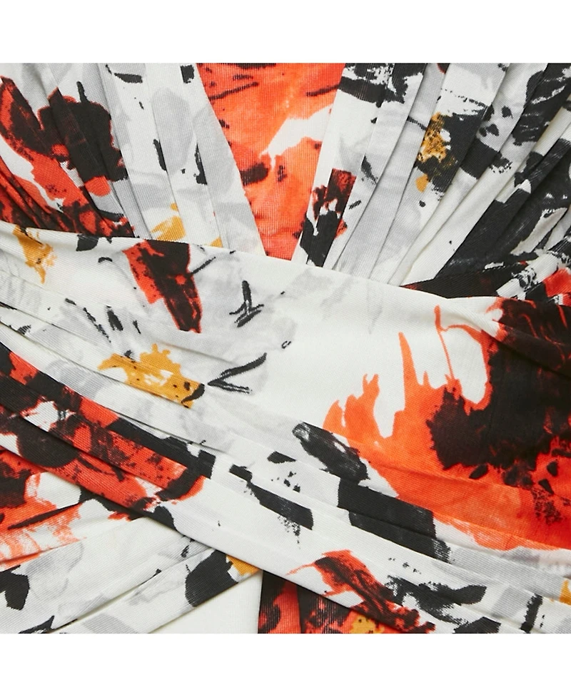 Pre-Owned Balenciaga Women's Orange Floral Print Jersey Mini Dress