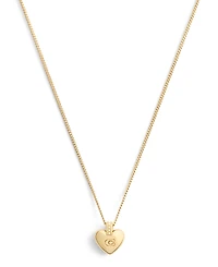 Coach Faux Cultivated Pearl Signature Puffy Heart Pendant Necklace