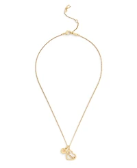 Coach Faux Stone Charming Charms Signature Heart Pendant Necklace