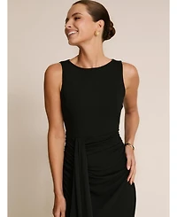 Six Stories Women's Drape Gathered Sleeveless Stretch Dress