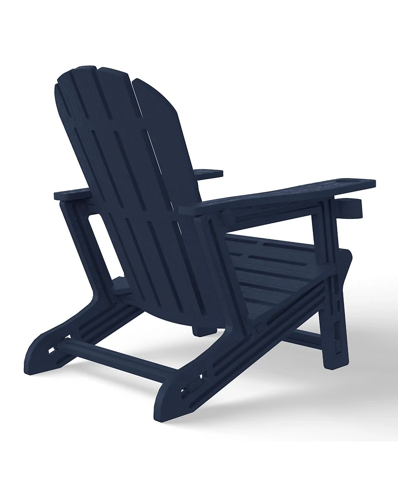 No-Tools Outdoor Hdpe Patio Adirondack Chair with Ottoman