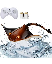 Mecale Remote Control Manta Ray Toy, 2.4GHz Realistic Swimming Rc Ray with Lights & 2 Batteries