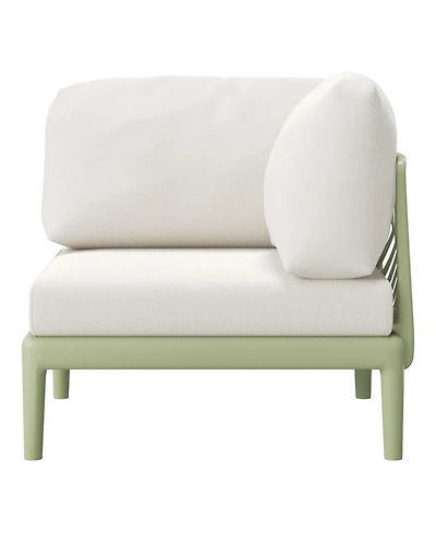 Modern Outdoor Polypropylene Resin Deep Seating Sectional Corner Chair