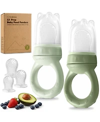 KeaBabies 2-Pack Prep Baby Food Feeder, Bpa-Free Silicone Fruit Feeder for Teething, 6-12 Months Blw Feeding Essentials