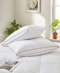 Unikome 100% Cotton Medium Support Feather Down 2-Pack Pillows