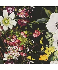 Pre-Owned Dolce & Gabbana Women's Black Floral Print Silk Lace Trim Midi Dress