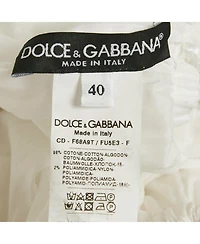 Pre-Owned Dolce & Gabbana Women's White Lace Trim Cotton Ruffled Short Dress