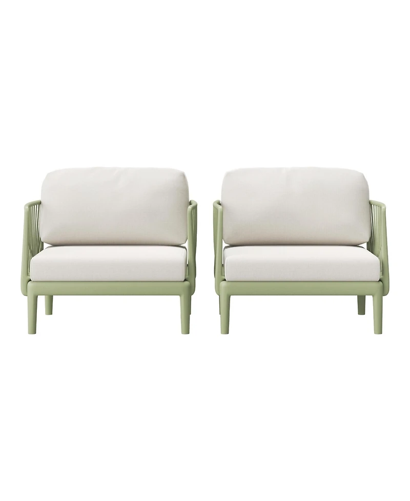 WestinTrends Modern Outdoor Polypropylene Resin Deep Seating Patio Club Chair (Set of 2)