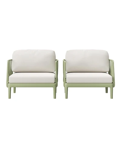 WestinTrends Modern Outdoor Polypropylene Resin Deep Seating Patio Club Chair (Set of 2)