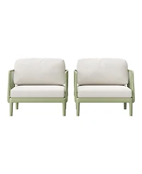 WestinTrends Modern Outdoor Polypropylene Resin Deep Seating Patio Club Chair (Set of 2)