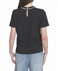 Elle Collection Women's Embellished Bow Tee T-Shirt