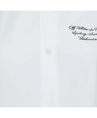 Pre-Owned Off-White Women's White Embroidered Cotton Pleated Mini Shirt Dress