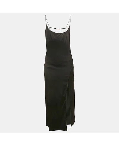 Pre-Owned Jacquemus Women's Black Satin Sleeveless Slip Dress