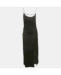 Pre-Owned Jacquemus Women's Black Satin Sleeveless Slip Dress