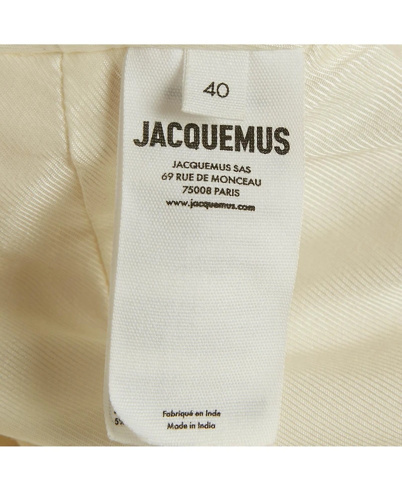 Pre-Owned Jacquemus Women's Cream Satin Asymmetrical Hem Saudade Slip Dress
