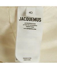 Pre-Owned Jacquemus Women's Cream Satin Asymmetrical Hem Saudade Slip Dress