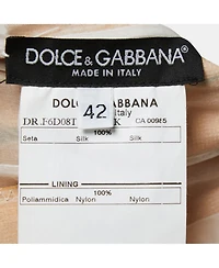 Pre-Owned Dolce & Gabbana Women's Beige Floral Hand Painted Canvas Limited Edition Midi Dress