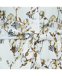 Pre-Owned Off-White Women's White Floral Logo Print Crepe Belted Midi Shirt Dress