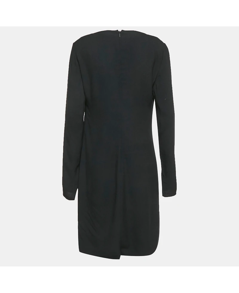 Pre-Owned Versace Women's Black Crepe Medusa Pin Detail Short Dress