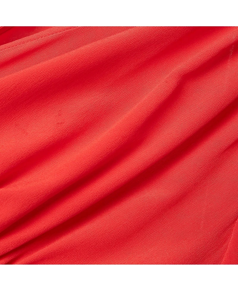 Pre-Owned Versace Women's Red Silk Blend V-Neck Short Dress