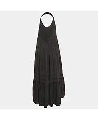 Pre-Owned Balenciaga Women's Black Silk Halter Neck Asymmetric Dress