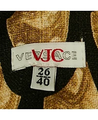 Pre-Owned Versace Women's Jeans Couture Black Printed Cotton Blend Sleeveless Mini Dress