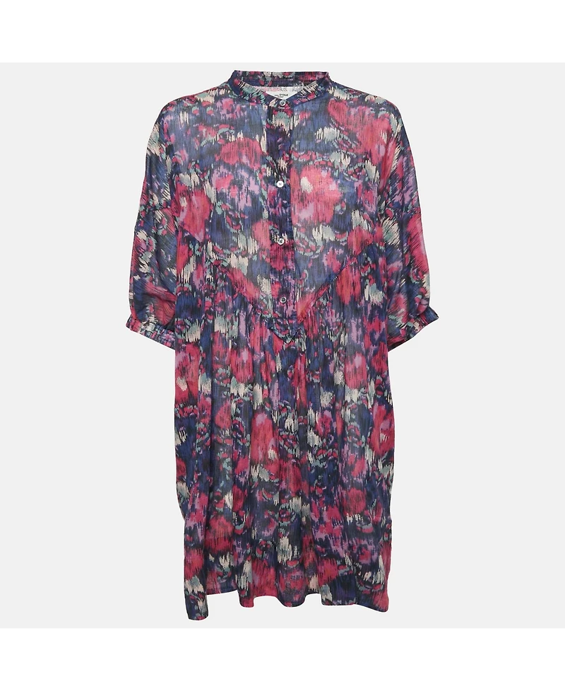 Pre-Owned Isabel Marant Women's Etoile Pink/blue Abstract Print Maze Dress