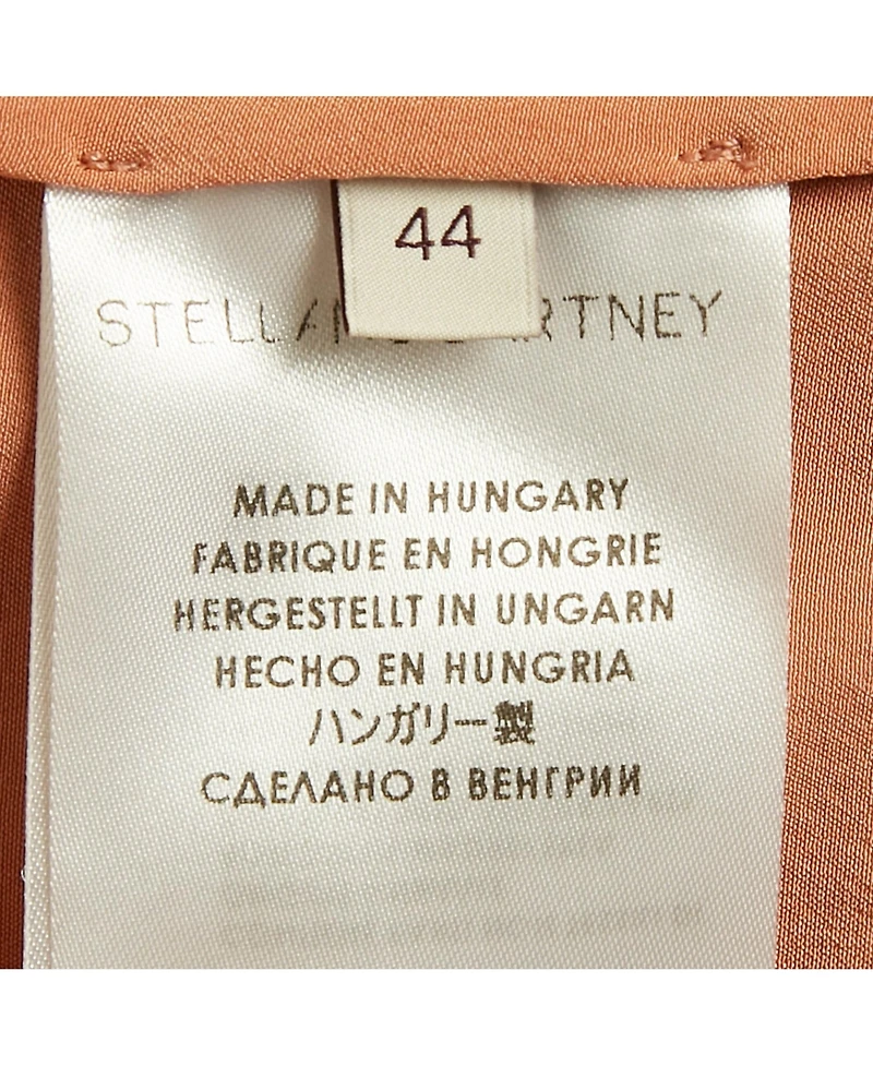 Pre-Owned Stella Mccartney Women's Peach/light Orange Silk Asymmetric Midi Dress