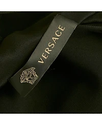 Pre-Owned Versace Women's Black Crepe Crisscross Detail Mini Dress